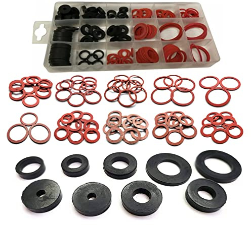Simply Products 141-teiliges Dichtungsring-Set, Gummi und Faser-Unterlegscheiben, sortiertes Set für Klempnerarbeiten