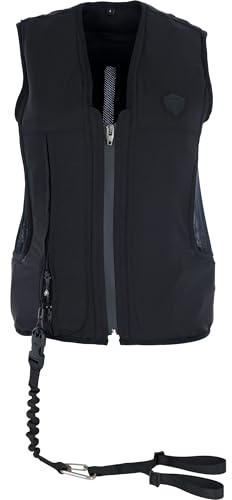 Covalliero Airbag-Weste Manege, Sicherheitsweiste, Schutzweste, Protektor, Nylon, schwarz, Reiter, Reiterin, inkl. Kartusche, XS, Körpergröße 140 cm - 155 cm, Brustumfang 75 cm, Rückenlänge 28 cm