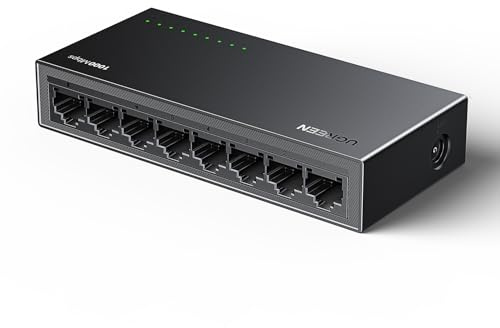 UGREEN LAN Switch Gigabit Netzwerk Switch, Plug & Play (8 Port) | Ethernet Switch für TV/ Laptop/ Switch/ Router, automatische Geschwindigkeit von 10/100/1000Mbps, Duplexanpassung