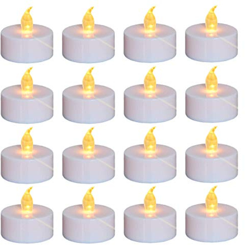 Nancia batteriebetriebene flammenlose Teelichter, realistisch hell flackernde elektrische Kerzenlampe im 24er-Pack, langlebige 100 Stunden warme gelbe Glühbirne, geeignet für Festival, Party, Heimdeko