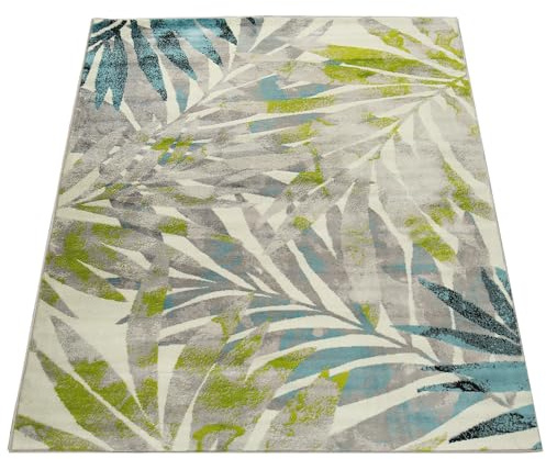 Paco Home Designer Teppich Wohnzimmer Ausgefallen Farbkombination Jungle Design Mehrfarbig, Grösse:120x170 cm