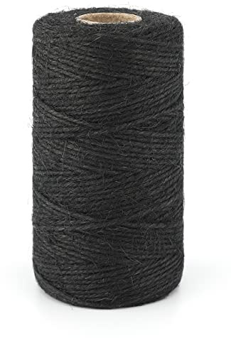 jijAcraft Jute Schnur Farbig Bastelschnur Garten Kordel Dekokordel 2mmx100M, für DIY, Kunsthandwerk, Gartenarbeit, Geschenke Verpackungs (Schwarz)