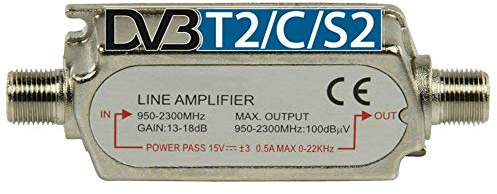 TronicXL Profi DVBS2 DVB-S2 Satelliten-Leitungsverstärker Inline Breitband SAT Verstärker TV PreAmp Inlineverstärker