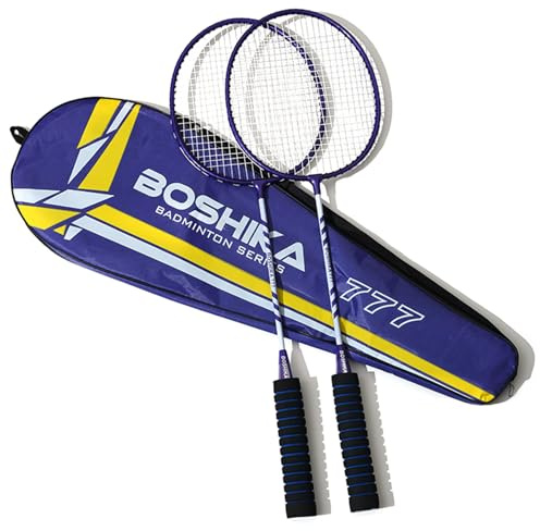 VwyuEgg Badmintonschläger-Set, 2 leichte Badmintonschläger mit Tragetasche (Lila)