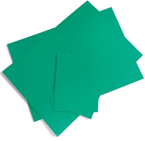 Pizens Linoldruck Platten Set 4 Stück, Weichgummi PVC Linolplatten | Grün 2A4+2A6 weiche Linoleum Platten zum Schnitzen & Gravieren für Linolschnitt, Stempel, Druckgrafik, Basteln, DIY