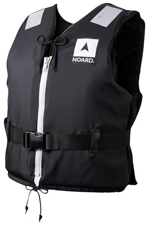 NOARD Schwimmhilfe in 5 Größen – Schwimmweste Black Edition – 25-120 kg – EN ISO 12402-5 CE (50 N) – Feststoffweste (Schwarz, 30-50 kg)