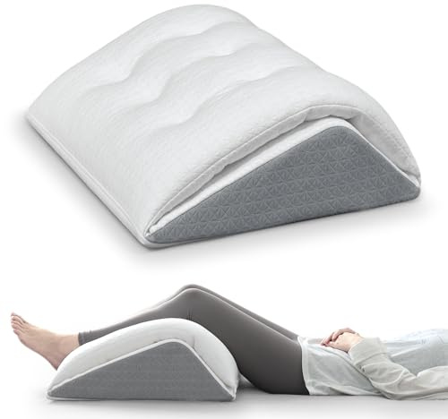 TANYOO Venenkissen & Beinkissen für Rückenschläfer – Zweilagiges Memory Schaum Keilkissen mit asymmetrischem Dreieck-Design zur ergonomischen Unterstützung, Hochlagerungskissen (60cm)