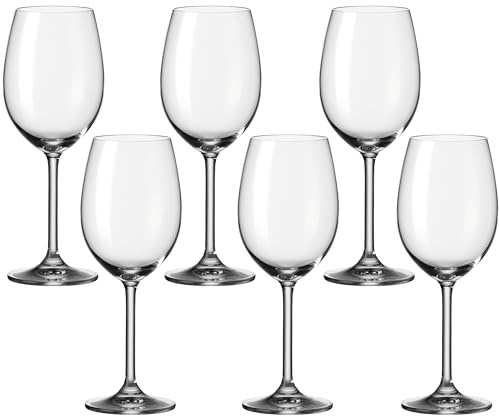Leonardo Daily Rotwein-Glas 6er Set, Rotwein-Kelch mit Stiel, spülmaschinenfeste Wein-Gläser, Höhe 22,6 cm, 460 ml, 063316