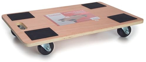 Toolland Möbelroller, Transporthilfe 400 kg, Multiplex-Plattform 65 x 40 cm, Antirutsch-Beschichtung, Griff und 4 gummierte Lenkrollen, zum Möbeltransport