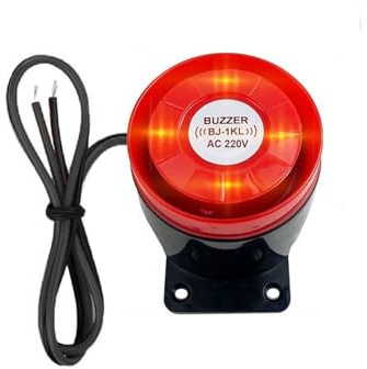 Switian Sicherheitsalarmanlage mit 120dB Blinklicht & Sirene - Elektronischer Lichtalarm für Zuhause, 220V ABS-Material, Feuchtigkeitsbeständig (20cm Draht)