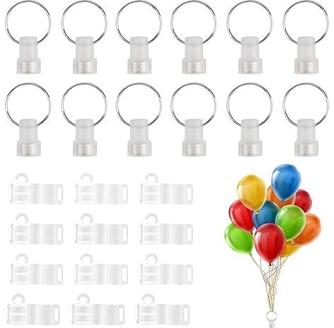 24 Stück Klein Gewicht für Heliumballons Set Gewichte für Luftballons, Clip für Luftballons, Kunststoffkegel für Heliumballons 1 cm für Kleine Ballons Dekoration von Hochzeiten Geburtstagsfeiern