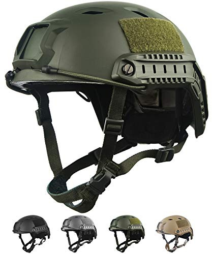 LOOGU Fast BJ Taktischer Helm, Ops Core, Schutzhelm mit Seitenschienen, für Freizeit, Paintball, Kampf