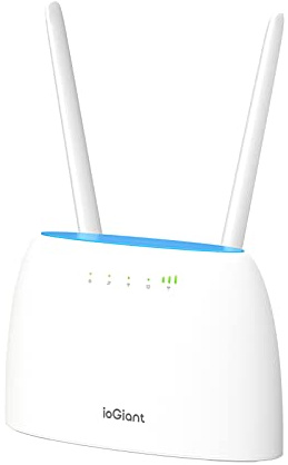 ioGiant 4G LTE Router AC1200 Dualband 4G Router für SIM-Karten, Plug & Play, 150 Mbps im Download, 867 Mbit/s 5GHz und 300 Mbit/s 2,4GHz, frei konfigurierbarer LAN/WAN-Port mit SIM-Kartensteckplatz