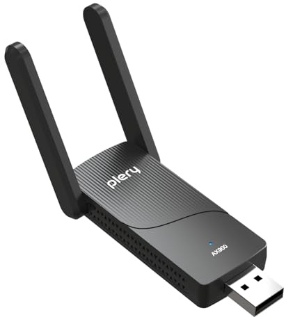PLERY 2 in 1 WLAN Stick für PC WiFi 6 AX900 + BT 5.4 USB WLAN Bluetooth Adapter for PC, Dual Band 5GHz/2.4G, eingebauter Treiber, 2 * 6dBi Antenne, Kompatibel mit Windows 11/10, MU-MIMO, WPA3