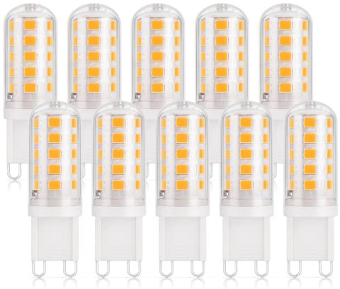 DiCUNO G9 LED Lampe, Warmweiß 2700K, 3W ersetzt 30W, 410lm, 10er Pack | LED Leuchtmittel G9 Sockel, CRI 85, 360° Abstrahlwinkel, kein Flackern, nicht dimmbar, Deckenleuchte, Wandleuchten, Spiegel