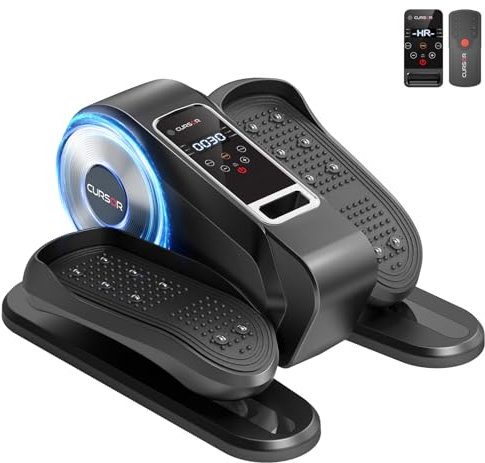 UMAY Mini-Ellipsentrainer mit 12 Geschwindigkeitsstufen, manueller & automatischer Modus für Zuhause und Büro, elektrisches Beinpedal mit Fernbedienung für Senioren