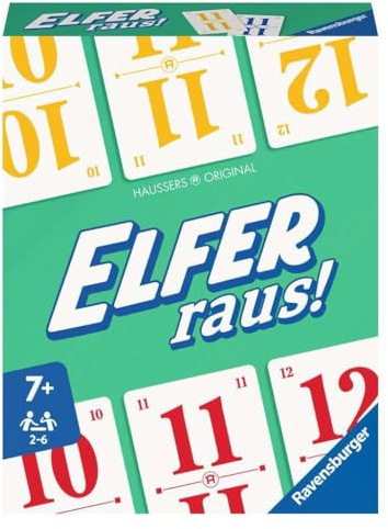 Ravensburger Elfer Raus! Der Klassiker, Kartenspiel 2-6 Spieler, Spiel ab 7 Jahren für Kinder und Erwachsene