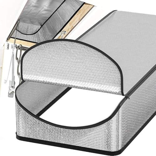 Dachbodentreppen Isolierung Abdeckung, Dachboden Treppen Isolierabdeckung, Attic Door Lsolierung Abdeckung, Reflektierende Strahlungsbarriere mit Reißverschlüssen 138*63.5*28cm