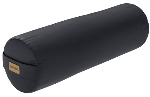 GORILLA SPORTS® Yoga Bolster 65 x 20 cm, Bio Dinkelspelz-Füllung, Baumwolle | Waschbarer Bezug aus 100 % Baumwolle, Tragegriff und Farbwahl; Yogarolle, Yogakissen, Yogabolster, Pilates, Restorative Yoga