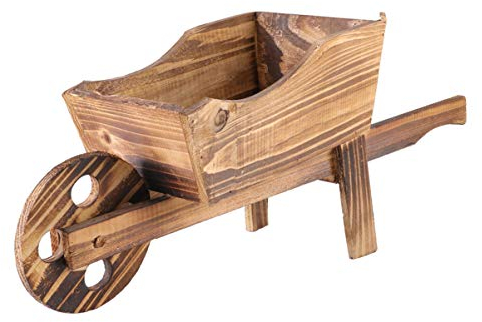 PartyKindom Holz Blumenkarren-pflanzgefäß Dekorativer Schubkarren-pflanzkübel Für Innen Und Außenbereich Pflanztopf Für Kleine Sukkulenten Und Künstliche Pflanzen Praktischer Aufbewahrungshalt