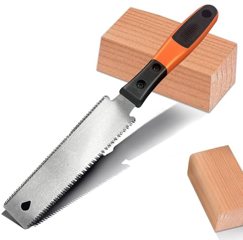 Japansäge Holzsäge, Klein Beidseitige Säge, Rutschfester Griff Zugsäge, Japanische Handsäge Feinsäge Kohlenstoffstahlklinge, Feiner Holzschnitt SURFOU