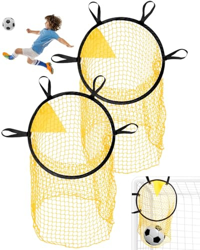 Ricyea 2 Stück Fußballtor Zielnetz 45x55cm, Fussballnetz für Garten Fussballtor, einfache Montage Fußballzielnetz, Fußballtor Zubehör für Fußball Training (2 Stück)