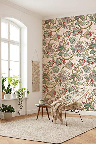 Komar Vlies Fototapete FLEURS | Tapete, Retro, Blumen, Jugendstil, Schlafzimmer, Wohnzimmer, Büro, Flur | Größe 200 x 280 cm (Breite x Höhe) | HX4-021