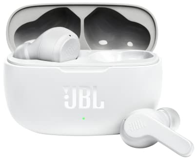 JBL Wave 200 TWS True-Wireless In-Ear Bluetooth-Kopfhörer - Weiß – Kabellose Ohrhörer mit integriertem Mikrofon – Musik Streaming bis zu 20 Stunden – Inkl. Ladecase