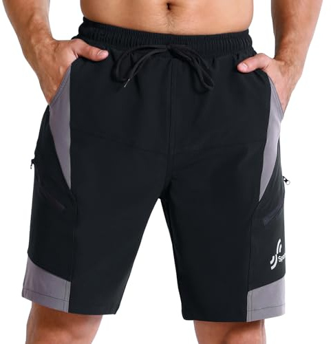Sportneer MTB Shorts für Herren, MTB, gepolstert, Radler-Shorts für Herren, 3D-gefüttert, Mountainbike, Radfahren, Sport, für Radfahren im Freien