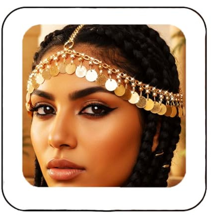 Fashband Gold Pailletten Kopfkette Quaste Lagenhaarketten Festival Kostüm Haarschmuck für Frauen
