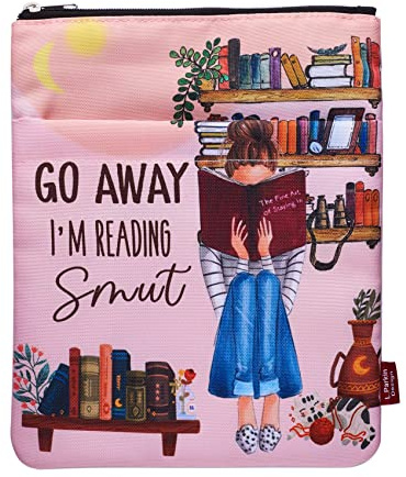 Go Away I'm Reading, Buchhülle mit Reißverschluss und Vordertasche, Buchhüllen für Taschenbuch, 27,9 x 21,6 cm, Buchliebhaber-Geschenke