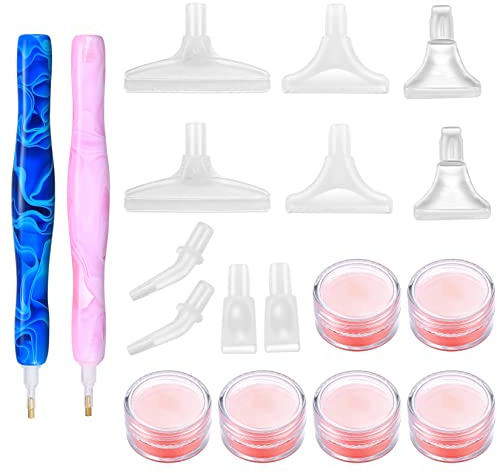 DIY 5D Diamant Schilderen Pennen Set, Diamant Schilderij Zubehör, Diamond Painting Pennen Gereedschap setzt Diamant Schilderij Lijm Klei en Vervangende Penpunten