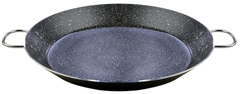 WECOOK! Granit Paellapfanne Induktion, 38 cm, 8 Portionen, Aluminium, Antihaftbeschichtung XYLAN PLUS ohne PFOA, 3 mm Dicke, geeignet für alle Herdarten, Glaskeramik, Gas, spülmaschinenfest.