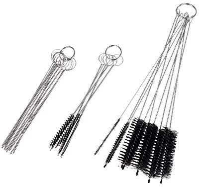 Kare & Kind Reinigungsset – 15 Bürsten & 10 Nadeln – Rohr- und Düsenreiniger für Airbrush, Vergaser, Kaffeemaschine, Babyflaschen, Trinkhalme, Spritzpistolen u.v.m.