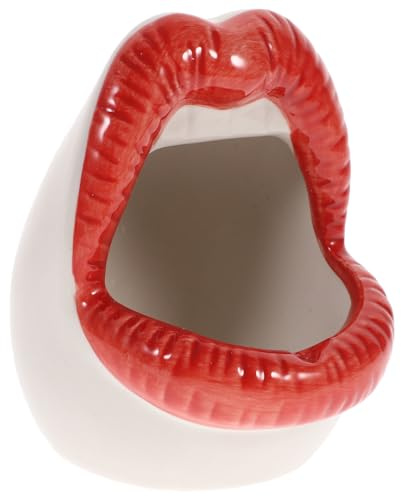 EXCEART Großer Bucktooth Aschenbecher Kreatives Mund Design Aus Keramik Lustige Tischdeko Für Zuhause Büro Und Partys Originelles Geschenk