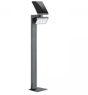 Steinel LED Gartenleuchte XSolar GL-S anthrazit, Solar Wegeleuchte höhenverstellbar, Bewegungsmelder, Nachtlicht
