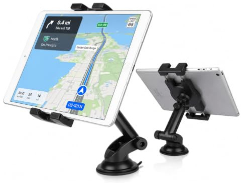Linkstyle Tablet Halterung Auto, Universal 360° Drehung Armaturenbrett Ipad Halterung Auto, Starker Saugnapf Tablet Halter für 5,5-11 Zoll Smartphone