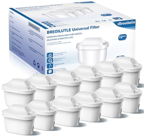 BREOILUTLE Wasserfilter kartuschen, Ersatz für Brita® Marella® Kanne Wasserfilter, BREOILUTLE Filterkartuschen Kompatibel mit Brita® Maxtra+® Plus Maxtra Pro® All-in-1 (12, Classic)