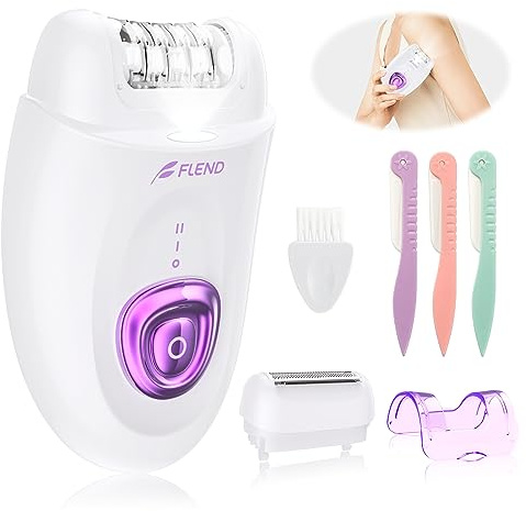 Elektrischer Epilierer für Damen, 2 in 1 Epilierer mit LED-Licht für Achselhöhlen, Beine, Arme, Epilierers für Beine, Epilierers für das Gesicht, Elektrorasierer und Epilierers