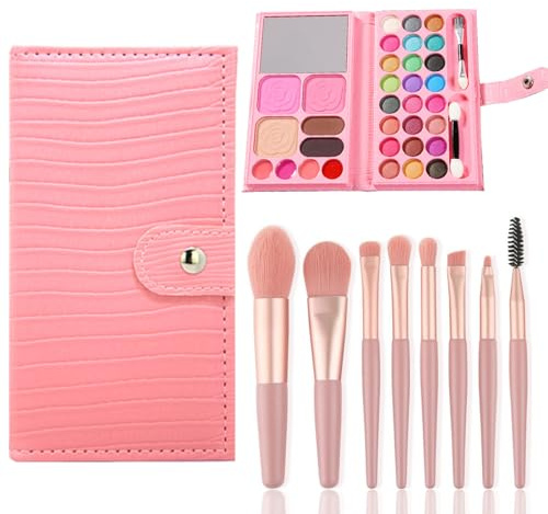 AYNKH Schminksets für Mädchen, 33 Farben waschbarer Kinderschminkspielzeug, ungiftige Kinderkosmetik mit 8 abwaschbaren Pinseln, Bühnenauftritt Halloween Geburtstag Party Beauty Set Geschenk