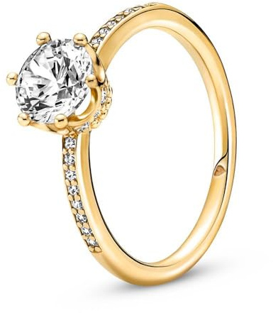 PANDORA SHINE Ring "funkelnde Krone" gelbvergoldet, Zirkonia 168289C01 48