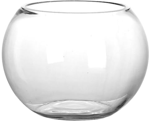 Yardwe Goldfischglas aus Glas, Rundes Kugelaquarium für Pflanzen, 15cm Kugelvase Deko, Transparentes Aquarium für Tisch und Büro