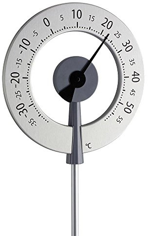 TFA Dostmann Lollipop analoges Design-Gartenthermometer, 12.2055.10, wetterfest, mit großen Ziffern