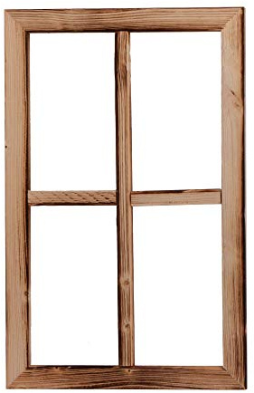 UNUS Deko Fenster aus Holz, Fensterrahmen im Vintage Design, Bilderrahmen rechteckig 50 x 32 x 2 cm