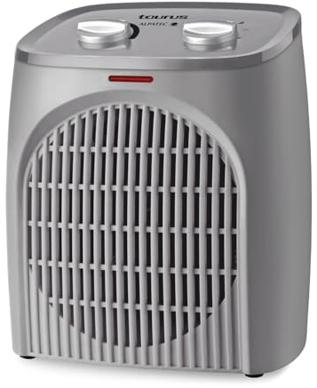 Taurus Heizlüfter | Tropicano Bagno | kompakter Heizlüfter | IP21,Sicherheit | Speziell für das Badezimmer | Regelbares Thermostat | 2 Heizstufen (1000 W - 2000 W) + Ventilator | LED-Licht | Leise
