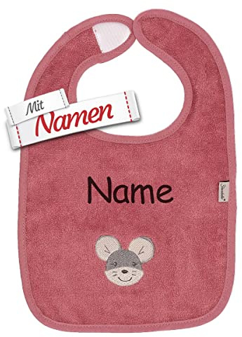 LALALO Sterntaler Lätzchen personalisiert mit Namen, GOTS zertifiziert Baby & Kleinkind Bio Spucktuch bestickt, Klettlätzchen Halstuch/Babylätzchen