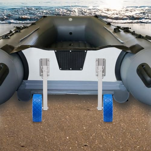 MEELRYD Launching Wheels Folding Inflatable Boat, Klappbare Außenbordmotorräder Heckräder Slipräder Transporträder für Schlauchboote, Edelstahl Yacht Dinghy Kayak