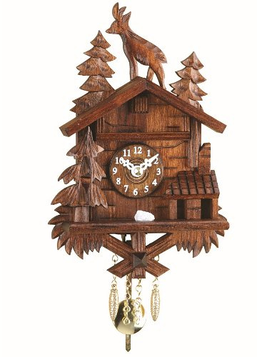 Kuckulino Miniatur-Pendel Schwarzwald mit Quarzwerk und Kuckuck inkl. Batterie TU 2028 PQ Song