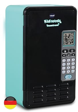 VTech Kidisecrets Traumtresor – Tresor mit Zahlencode zum Aufbewahren von Geheimnissen – Mit Spielen, Musik und Aufklebern – Für Kinder von 6-12 Jahren, Black - German Version/Deutsche Version
