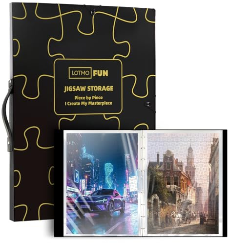 LOTMOFUN Puzzle-Aufbewahrungsordner für 1000 Teile, Puzzle Mappe | mit 25 Taschen, Platz für 50 Puzzlesätze, staubdicht und schützend, ideale Puzzle-Zubehör, ideal als Weihnachts